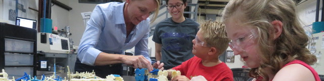 Students working through a hands-on engineering project in a Key Up Education maker lab